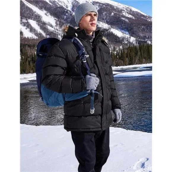 Men's Puffy Winter Coats Long Water-resistant Jackets Cold Weather Hooded